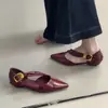 Zapatos de salón de una tira estilo francés Chuyuji, huecos, poco profundos, versátiles para ir al trabajo, punta fina, elegantes, con tacón grueso, tipo Mary Jane