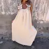 2025 transfronteiriça Europa e América Amazon AliExpress verão novo vestido feminino de renda cor sólida moda vestido feminino