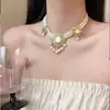 Colar Pingente Pérola Gota d'Água Estilo Palácio Retro Francês Design de Nicho Exquisito Leve Luxo Versátil Colar Retro