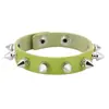 Pulsera de Cuero con Remaches de Personalidad Tendencia Punk Europea y Americana Pulsera de Acero Inoxidable con Broche de Presión Rock Gótico
