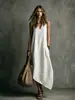 2026 Moda de Verano Transfronteriza Europea y Americana Patchwork Sin Mangas Bolsillo Pantalones Estilo Vacaciones Chaleco Vestido Casual