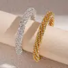 Pulseira Aberta Geométrica Circular Espiral Cravejada com Diamantes Estilo Europeu e Americano, Pulseira de Luxo Leve de Alta Qualidade, Joia Simples de Moda de Nicho para Mulheres