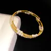 Pulseira de Rede Azul Dourada com Flor de Vidro Pérola Zircônia Brilhante Pulseira Elegante de Luxo Leve Joia de Mão Versátil da Moda