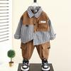 4924 Ropa Infantil Conjunto de Camisa de Otoño para Niños 2026 Nuevo Atuendo Elegante de Otoño para Niños Fresco y Guapo