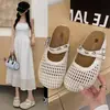 Sandalias Birkenstock de Deslizamiento de Moda para Mujer, Nuevo Estilo Verano 2026, Patrón Tejido Versátil, Zuecos Huecos de Suela Gruesa