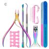 Herramienta para manicura, tira pulidora, lima de uñas, tira pulidora de acero inoxidable, tijeras para piel muerta, tenedor para piel muerta, herramienta para eliminar la manicura.