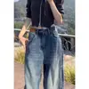 Jeans Vintage de Pierna Ancha para Mujer, Nuevo Estilo Primavera y Verano, Tallas Grandes, Cintura Alta, Adelgazantes, Sueltos, Favorecedores, Pantalones Rectos Curvos