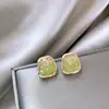 Brincos de Coração Gradiente Amarelo-Verde da Moda Mais Vendidos Brincos de Alta Qualidade Design de Lote Pequeno Brinco Versátil