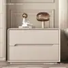 Mesita de noche de madera maciza de alta calidad, mueble auxiliar para dormitorio, instalación gratuita, estilo moderno simple, nuevo armario de almacenamiento, estilo de lujo ligero color crema