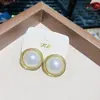 Brincos de Pérola Estilo Hong Kong Retrô com Agulha de Prata S925 para Mulheres, Brincos Coreanos de Alta Qualidade com Personalidade Versátil e Elegante, Populares Online