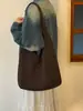 Bolsa Tote Tecida Casual Vermelha Estilo Coreano para Mulheres, Nova Bolsa de Ombro Tricotada Estilo Férias de Verão 2026