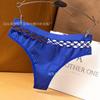 Tanga triangular hueca con agujero de red de pesca sexy de comercio exterior para mujer, ropa interior sexy de fitness, pantalones T sin costuras para mujer