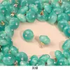 Botões de Cheongsam Estilo Retrô de Jade Sintético com Diamantes, Botões Redondos Dourados, Malhas, Botões Decorativos Coloridos para Mulheres da Dinastia Han