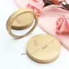 Espejo de Mano Pequeño de Madera de Alta Definición, Espejo de Maquillaje Mini Simple Creativo para Mujeres, Espejo de Madera Creativo para Regalo al por Mayor