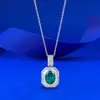 Nuevo Colgante Para Verde de Plata S925 de Joyería Mujing para Mujer, Lujo Ligero, Personalizado, Cadena para Clavícula de Gama Alta, Collar Estilo Transmisión en Vivo