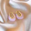 Brincos Redondos com Gotejamento de Óleo Vintage, Brincos Retrô Simples e Estilosos, Brincos de Luxo Leve de Alta Qualidade para Mulheres, Design de Nicho