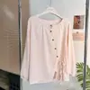 Camiseta de Manga Longa Algodão Nuvem Feminina Outono Novo Estilo Tamanho Grande Emagrecedor Redutor de Idade Moda Casual Simples Gola Redonda Top Tee