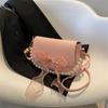 Bolsa Decorada com Lenço de Gravata Borboleta para Mulheres 2025 Nova Moda Casual Versátil Doce Senhora Transversal Pequena Quadrada