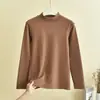 Nueva colección Otoño/Invierno 2026: top térmico suave y cómodo de manga larga con cuello semi-alto, color liso simple, versátil, amigable con la piel y estilo minimalista
