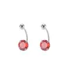 Pendientes de Gancho para Oreja de Plata de Ley S999 con Circonita Roja de Cuatro Garras, Simples y Versátiles, Cierre de Rosca para Perforación de Oreja, Pendientes Colgantes Traseros