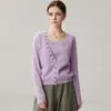 Suéter de malha com botões, estilo duas peças, de manga comprida, para mulheres, novo top de cashmere para outono e inverno, suéter largo com decote V