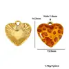 Acero inoxidable gota de aceite estampado de leopardo corazón colgante DIY pulsera collar pendientes forma de corazón titanio acero accesorios de joyería venta al por mayor