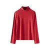 Liquidación de Tallas Descontinuadas: Camiseta Térmica Ajustada de Primavera de 300g con Cuello Alto Pequeño, Cuello Semi-Alto, Capa Base de Terciopelo con Bloqueo de Temperatura para Mujer