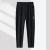 Calça esportiva elástica masculina para primavera e outono, tamanho grande, estilo business, grossa, resistente a rugas, calça jogger casual solta de perna reta