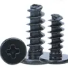 Tornillos Cb de Acero Inoxidable 201 con Cabeza Delgada, Chapado en Zinc Negro, Tornillos Autorroscantes de Cabeza Plana Grande, Sujetadores para Cajas de Equipos Electrónicos