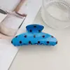 Presilhas de cabelo retrô com bolinhas e listras nas cores azul e café, fofas, doces, simples e elegantes, adequadas para criar penteados altos, presilhas de abalone, presilhas de tubarão, acessórios de cabelo para mulheres