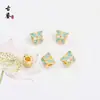 Mariposa Azul Quemado Esmaltada Accesorios con Cuentas Chapado en Oro Goteo de Aceite Pulsera DIY Cuentas Espaciadoras Pulsera Materiales para Joyería Hecha a Mano