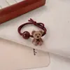 Nova Faixa de Cabeça de Urso Flocado Cor Café, Menina Doce, Elástico Fofo, Prendedor de Cabelo Versátil, Corda de Cabelo Acessório de Cabeça Atacado