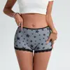 Fabricante Personalizado Transfronterizo Calzoncillos tipo bóxer Estampados para Mujer Europeos y Americanos Fitness Corporal Trasero de Melocotón Sexy Cintura Alta Calzoncillos tipo Bóxer