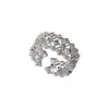 Anillo de Plata de Ley S925 Diseño de Nicho Flor Retro Corte Simple Moda Lujo Accesible Anillo Retro Venta al por Mayor