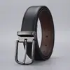 Cinturón de Piel Genuina para Hombre Más Vendido de Dos Capas de Piel de Vaca Hebilla de Pin Hebilla Retro Versátil Cintura de Jeans Fabricante Dropshipping