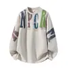 Sudadera extragrande estilo americano con estampado de letras grandes, nueva colección de otoño 2026 para hombre, moderna, corte holgado, elegante y disponible en tallas grandes
