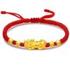 Pulseira Corajosa de Ouro de Areia do Vietnã Cordão Vermelho Benmingnian Pulseira Ouro Imitação Pequena Pulseira Corajosa para Homens e Mulheres