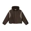 Ropa Mtl Ropa para Hombre Patchwork Retro Felpa con Capucha Bloques de Color Lona Ropa de Trabajo Acolchada Versátil Chaqueta y Chaqueta de Algodón