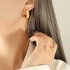 Marca estilo francés estilo frío personalidad retro temperamento textura aretes en forma de C aretes para niñas no se desvanecen acero de titanio
