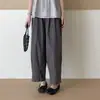 26 Verão Novo Estilo Japonês Casual Finos Largos Emagrecedores Calças de Papel para Mulheres, Petite Nove-Quartos Calças de Perna Larga