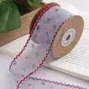 Cinta de Malla de Cereza Hiperbólica Gasa de Nieve Cinta para Lazos de Cabello DIY Accesorios para Ropa Accesorios para Envoltura de Regalos Cinta de Borde de Capullo
