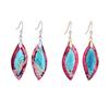 Pendientes de piedra roja y azul con forma de ojo de caballo de Amazon, joyería de moda europea y americana, venta al por mayor