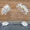 Nuevos Accesorios de Boda Arco de Doble Poste de Hierro Forjado Soporte de Flores Escenario T Decoración de Boda Arco Redondo Soporte de Flores