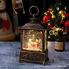 Decoraciones Navideñas, Faroles de Viento Navideños, Faroles de Agua de Papá Noel, Luces Brillantes con Música, Adornos Retro de Escritorio Luminosos