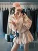 Conjunto Esportivo Casual com Proteção Solar Novo para Mulheres de Verão e Outono, Gola Alta, Leve, Jaqueta com Zíper Solta, Saia Curta, Conjunto de Duas Peças Tendência