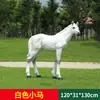Escultura Realista Blanca de Caballo de Fibra de Vidrio a Gran Escala para Exteriores para Oficinas de Ventas, Césped, Exhibición en Centros Comerciales, Decoración de Jardín y Bosque Adorno de Caballo