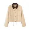 ZA Europa Transfronteriza Comercio Exterior Ropa de Mujer AliExpress Venta Caliente 2026 Pana Estilo Retro Americano Chaqueta Corta Abrigo