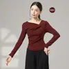 Roupas de Prática de Dança Moderna para Mulheres, Novas Blusas de Manga Longa para Outono e Inverno, Roupas de Dança Clássica Emagrecedoras
