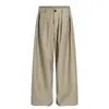 Pantalones Casuales Plisados con Caída Estilo Americano Simple 2025 Nuevos para Hombre y Mujer Holgados de Pierna Ancha Corte Limpio Pantalones de Gama Alta