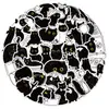 50 Pacotes de Adesivos Diário Gato Preto Fofos Impermeáveis DIY Decorativos para Caderno de Mão Capa de Celular Adesivos Impermeáveis para Diário